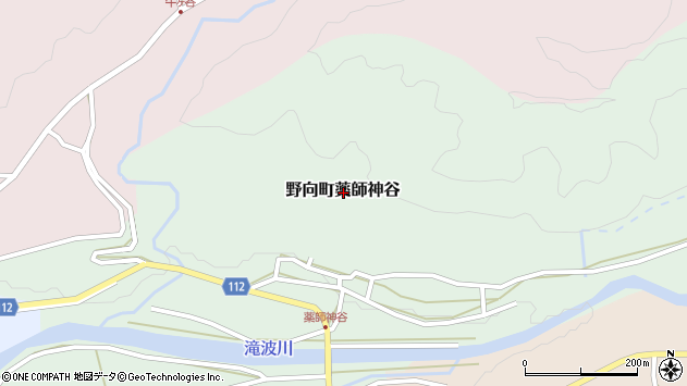 〒911-0012 福井県勝山市野向町薬師神谷の地図