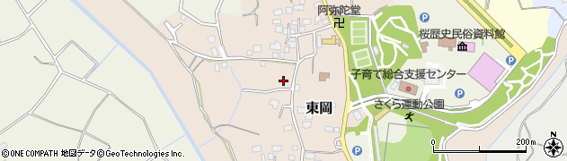 茨城県つくば市東岡周辺の地図