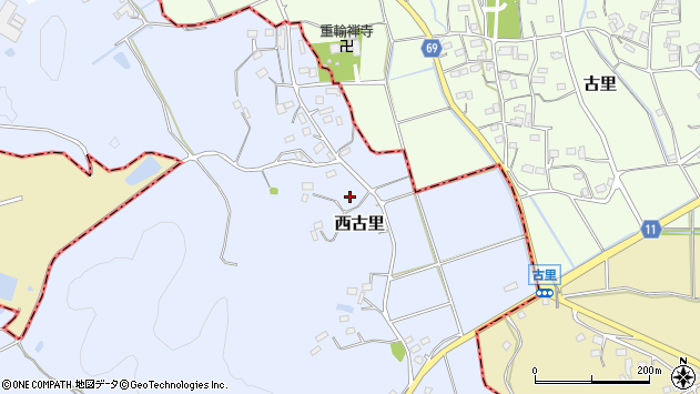 〒355-0301 埼玉県比企郡小川町西古里の地図