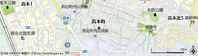 福井県福井市高木町周辺の地図