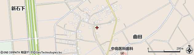 茨城県常総市曲田周辺の地図