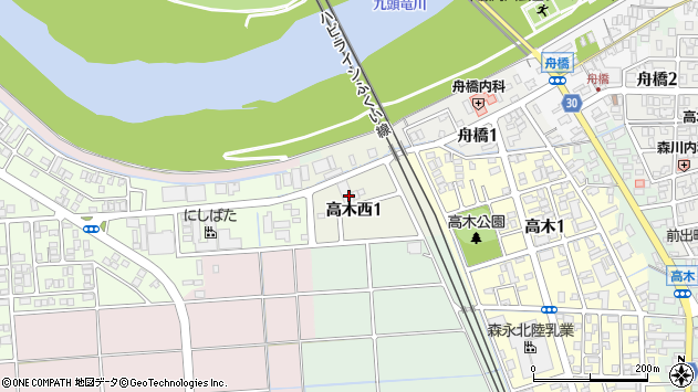 〒910-0070 福井県福井市高木西の地図