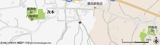 茨城県行方市次木周辺の地図