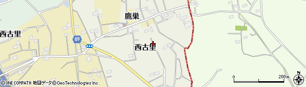 埼玉県寄居町（大里郡）西古里周辺の地図
