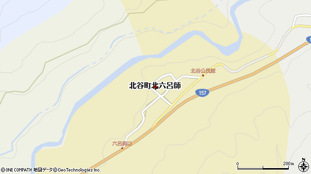 〒911-0004 福井県勝山市北谷町北六呂師の地図