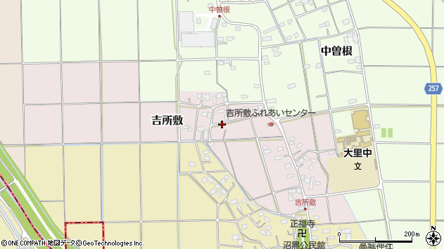〒360-0136 埼玉県熊谷市吉所敷の地図