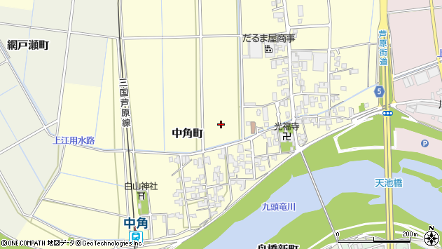 〒910-0103 福井県福井市中角町の地図