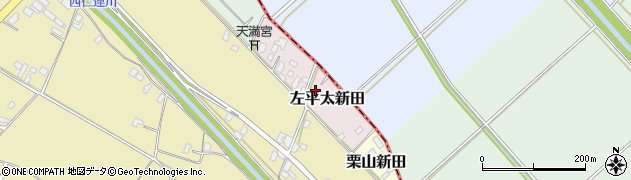 茨城県坂東市左平太新田周辺の地図