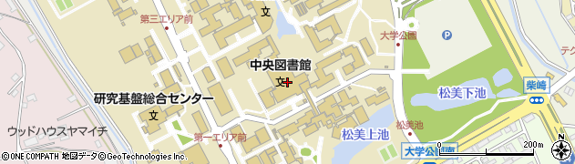 筑波大学　学生宿舎、福利厚生施設等第二学群棟大食堂周辺の地図