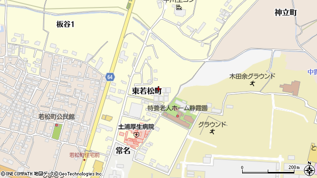 〒300-0064 茨城県土浦市東若松町の地図