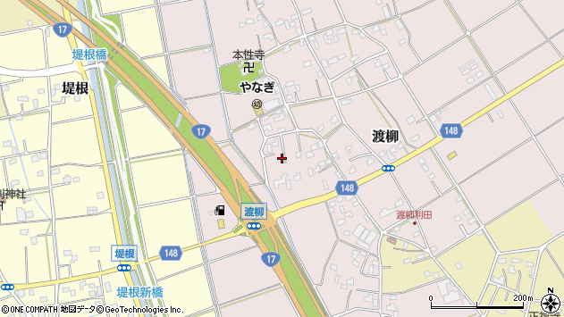 〒361-0033 埼玉県行田市渡柳の地図