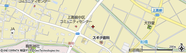 埼玉県加須市上高柳周辺の地図