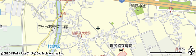 長野県塩尻市桟敷周辺の地図
