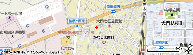 塩尻大門簡易郵便局周辺の地図