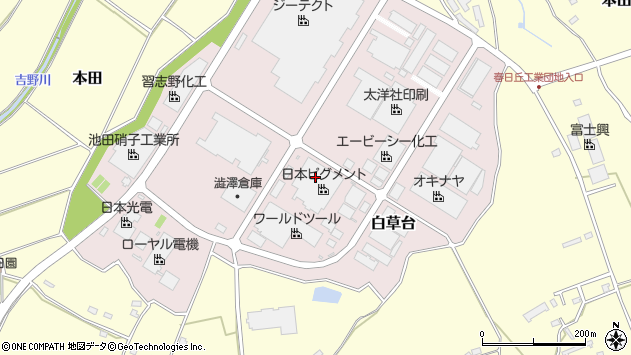 〒369-1106 埼玉県深谷市白草台の地図