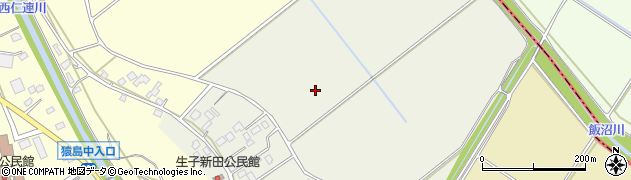 茨城県坂東市生子新田周辺の地図
