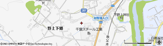 埼玉県長瀞町（秩父郡）野上下郷周辺の地図