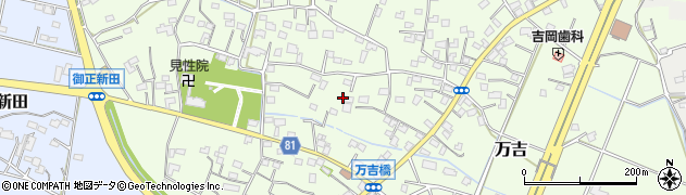 埼玉県熊谷市万吉周辺の地図