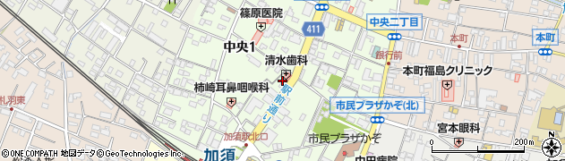 埼玉県加須市中央周辺の地図