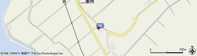 茨城県鉾田市二重作445周辺の地図