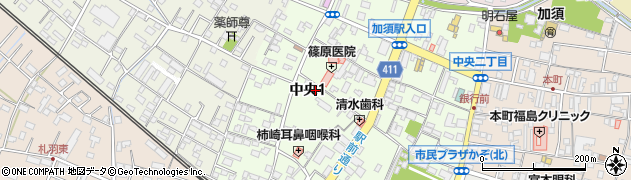 埼玉県加須市中央1丁目周辺の地図