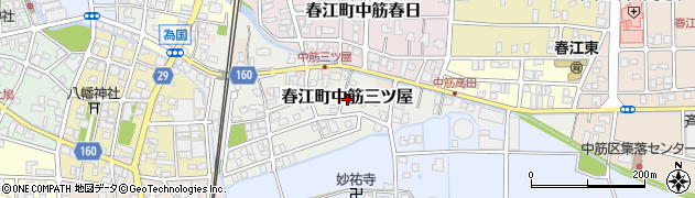 福井県坂井市春江町中筋三ツ屋周辺の地図