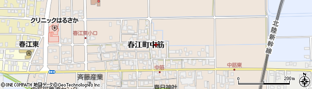 福井県坂井市春江町中筋周辺の地図
