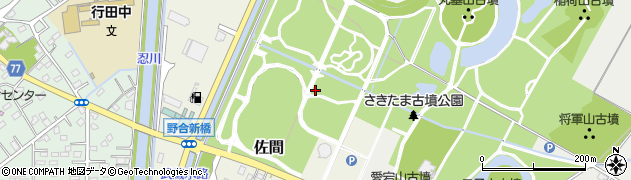 埼玉県行田市佐間周辺の地図
