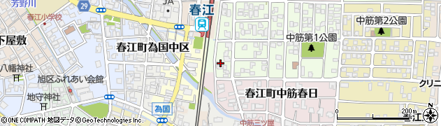 福井県坂井市春江町中筋大手95周辺の地図