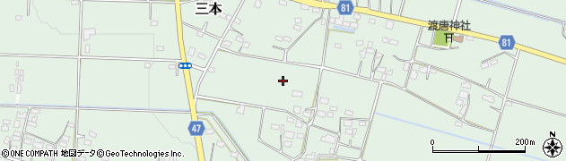 埼玉県熊谷市三本周辺の地図