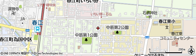 福井県坂井市春江町中筋大手6周辺の地図