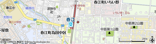 福井県坂井市春江町中筋大手88周辺の地図