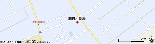 朝日村役場（新庁舎建設地）周辺の地図
