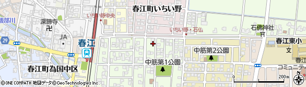 福井県坂井市春江町中筋大手35周辺の地図