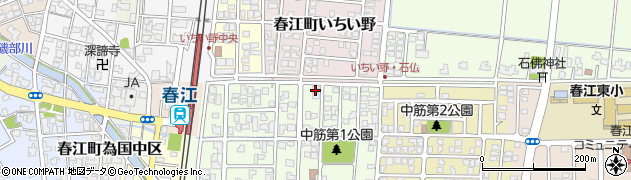 福井県坂井市春江町中筋大手34周辺の地図