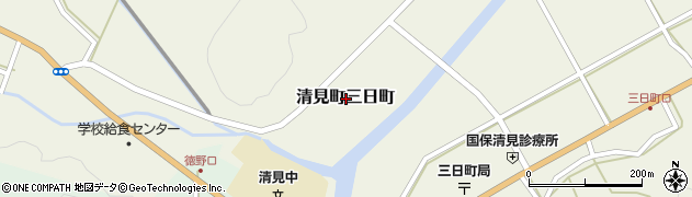 岐阜県高山市清見町三日町周辺の地図
