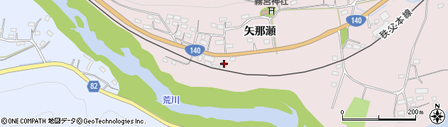 埼玉県秩父郡長瀞町矢那瀬1318周辺の地図
