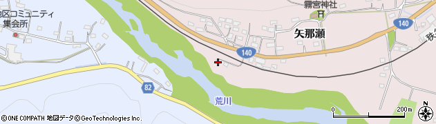 埼玉県秩父郡長瀞町矢那瀬1491周辺の地図