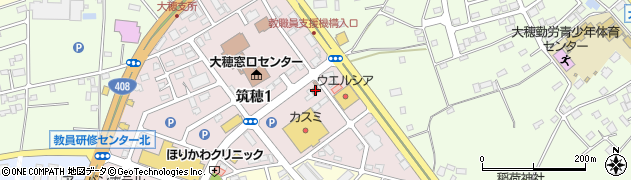 茨城県警察本部　つくば警察署・筑穂交番周辺の地図