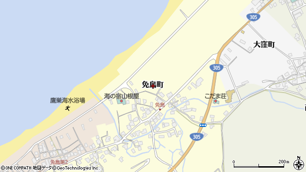 〒910-3378 福井県福井市免鳥町の地図