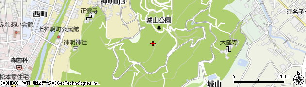 岐阜県高山市城山周辺の地図
