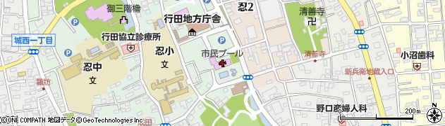行田市民プール周辺の地図