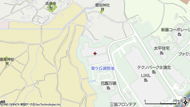 〒300-0003 茨城県土浦市紫ケ丘の地図