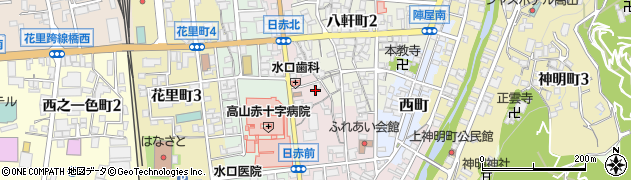 岐阜県高山市名田町周辺の地図