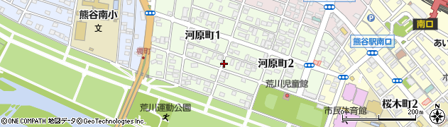 埼玉県熊谷市河原町周辺の地図