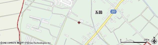 茨城県下妻市五箇周辺の地図
