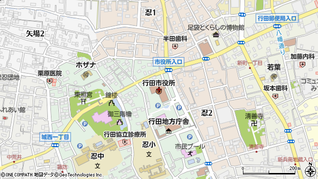〒361-0000 埼玉県行田市（以下に掲載がない場合）の地図
