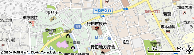 埼玉県行田市周辺の地図