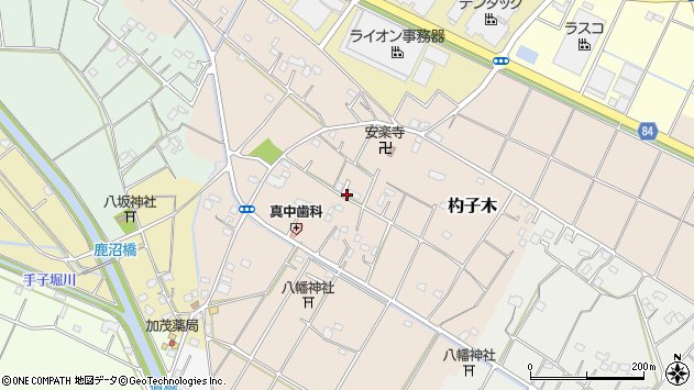 〒349-1142 埼玉県加須市杓子木の地図