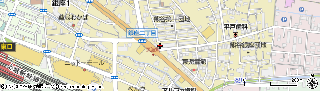 埼玉県熊谷市銀座周辺の地図